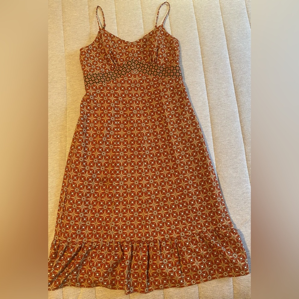 Loft petites orange paisley dress